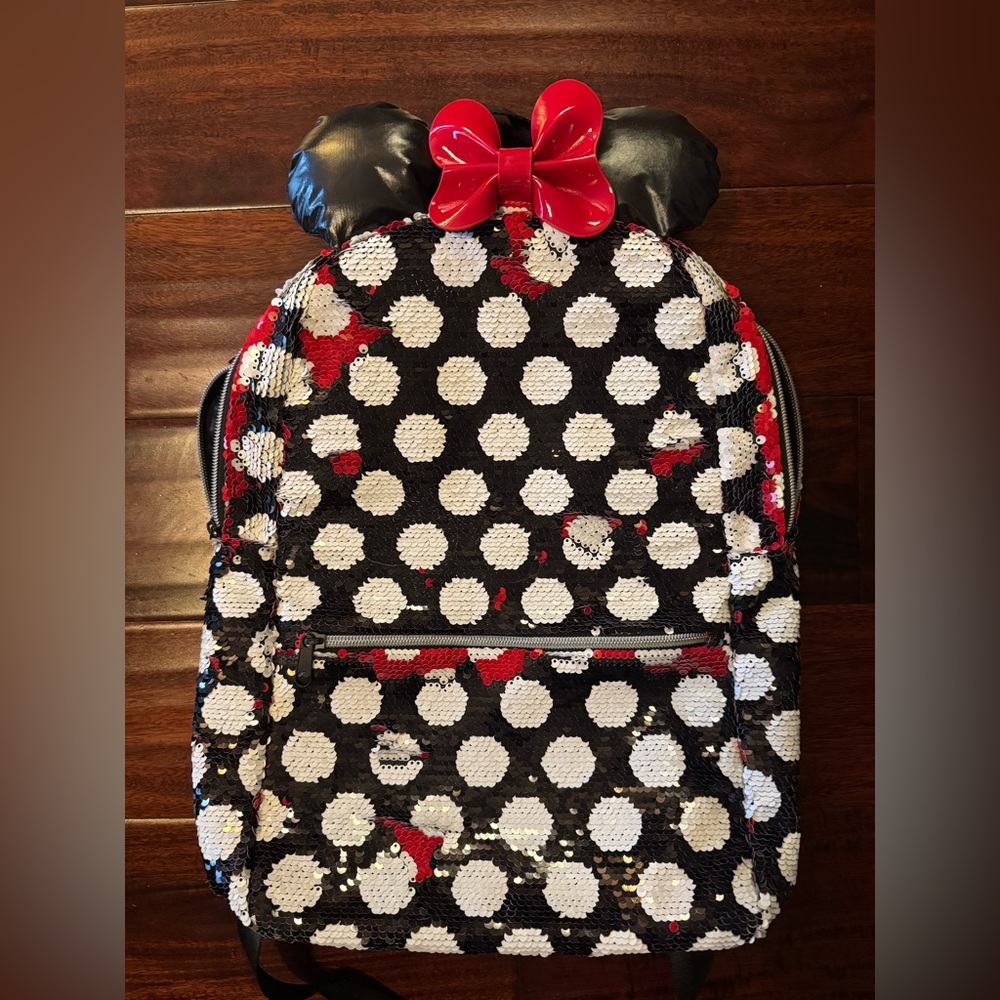 Polka Dot Sequin Kids Backpack with Red Bow